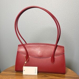 Quince Merlot Red Leather Shoulder Tote